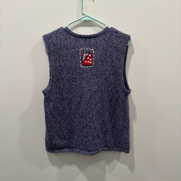 Bobbie Brooks Christmas Holiday Sweater Vest Size Large Snowman & Sleigh - Picture 2 of 12